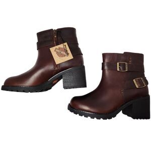 Harley‑Davidson Lalanne Moto Boots Women’s 9 Brown Double Strap
